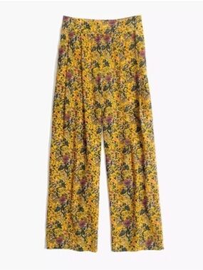 Madewell x Karen Walker Silk Potter Pants Yellow Floral